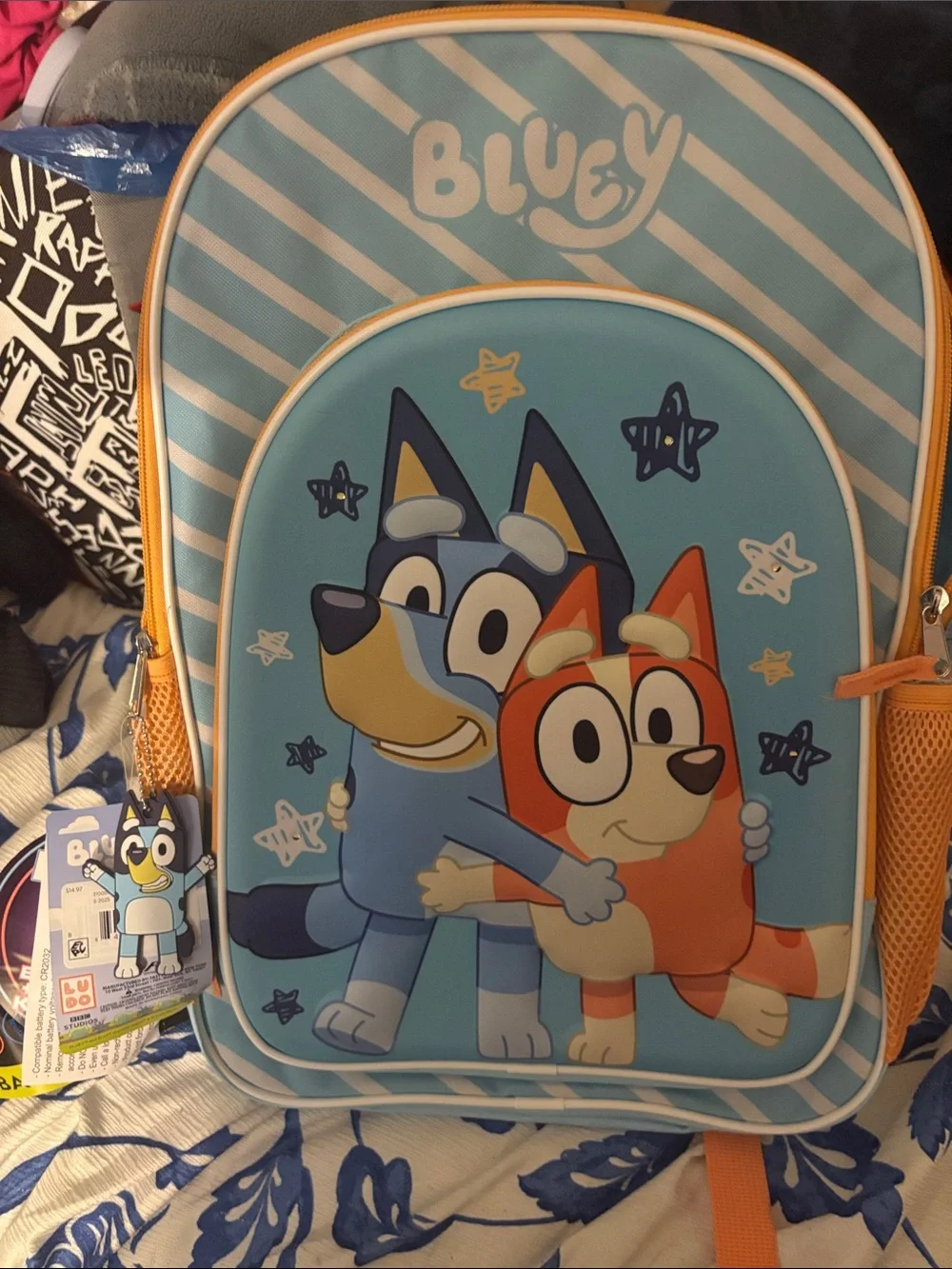 Disney Bluey Light Blue and Orange Kids Backpack